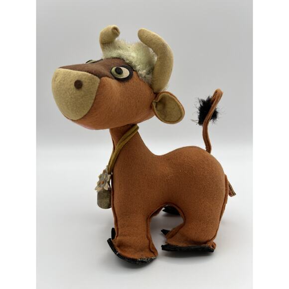 Vintage Peck and Peck Mohair Cow Stuffed Animal Plushie 7.5” Made in Italy - Picture 13 of 16